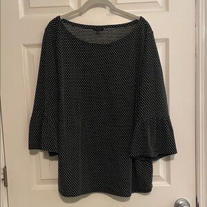 Talbots Black and White Polka Dot Blouse